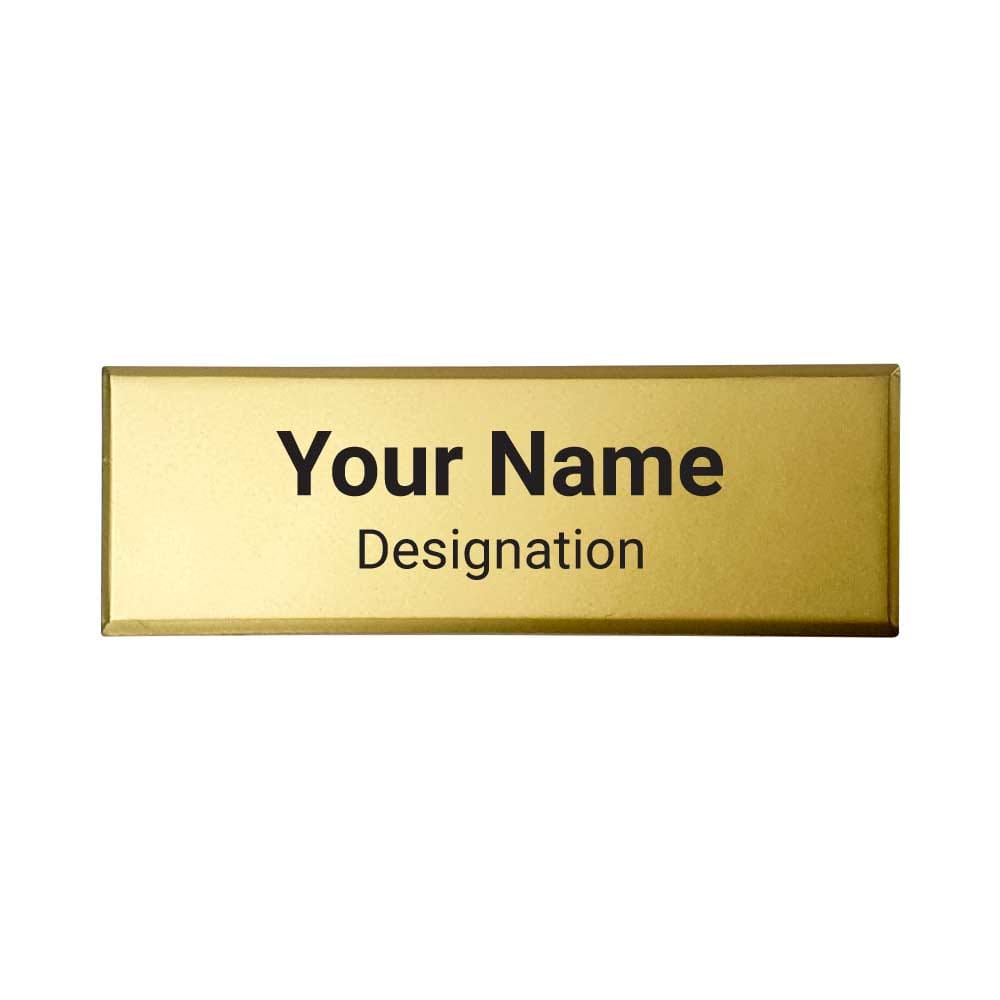 Gold Brass Name Badges with Safety Pin - Image 4