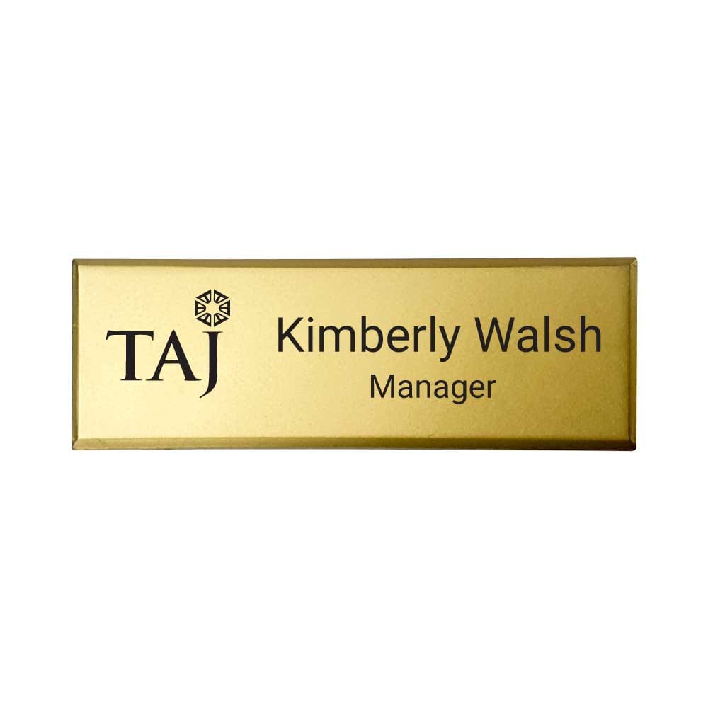 Gold Brass Name Badges with Safety Pin - Image 2