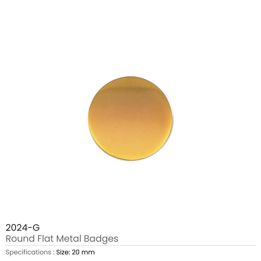 Round Flat Metal Badges 20mm, Gold and Silver Colors - Image 4