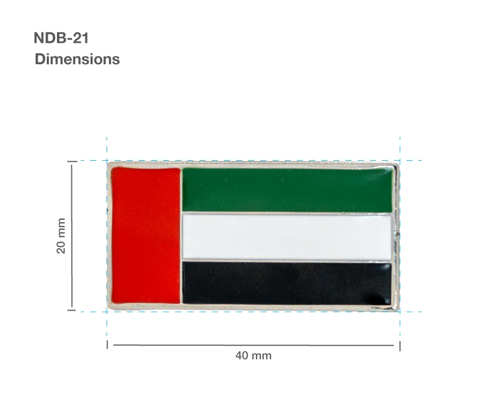 UAE Flag Metal Badges Rectangle with Magnet Attachment - Image 8
