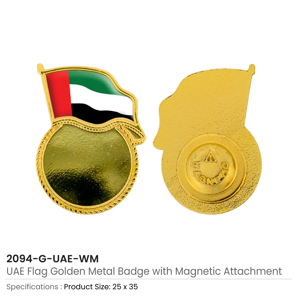 UAE Flag Design Badges with Magnet Attachment - Image 4